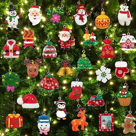 Amazon.com: Mini Christmas Ornaments 24pcs, Miniature Christmas